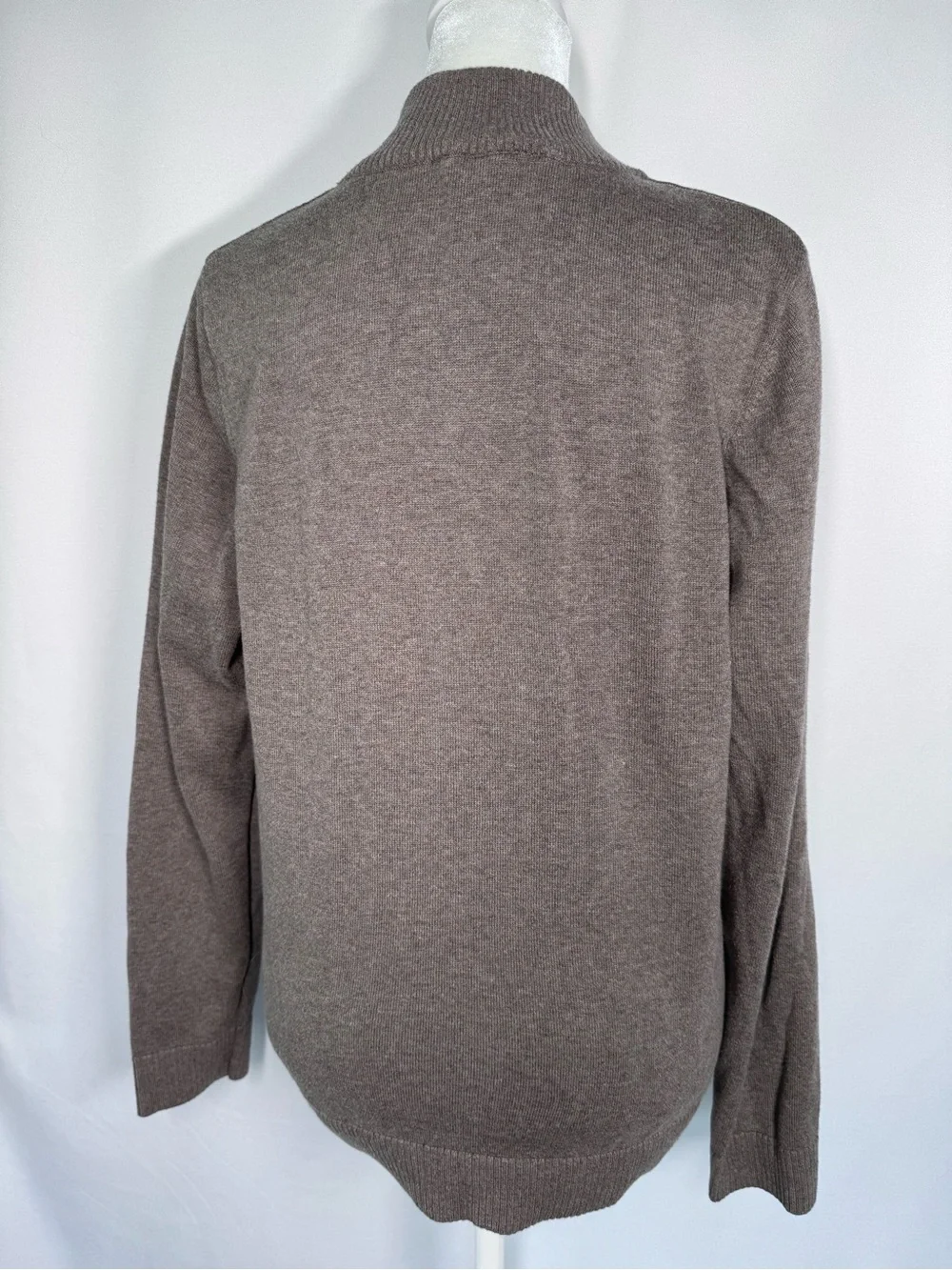 Christopher & Banks Hand Beaded Winter Scene Cardigan Sweater Gray Medium
